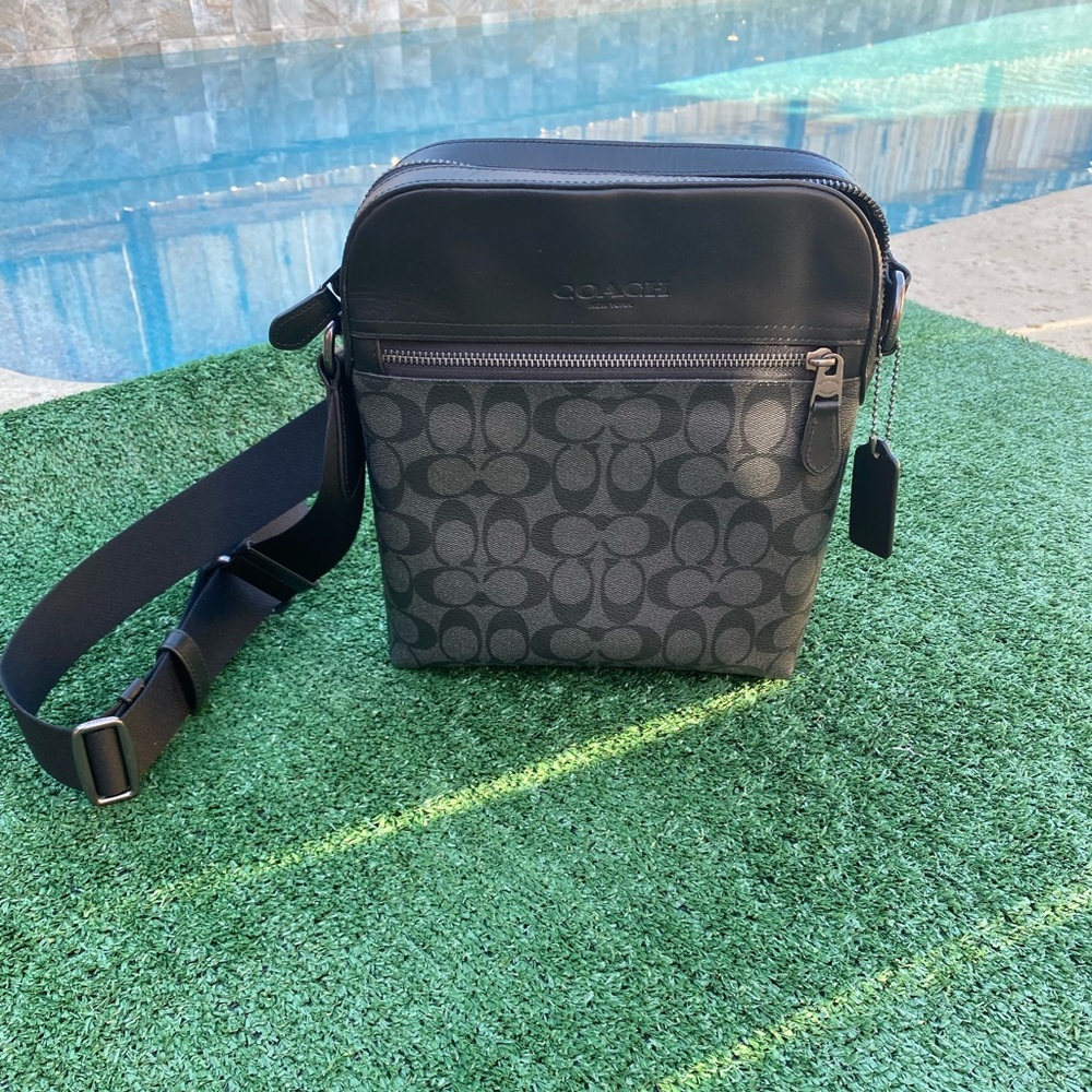 Coach Gray and Black Messenger Bag